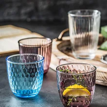 Простая Скандинавская стеклянная чашка синего цвета, круглая прозрачная чашка для воды, креативная домашняя посуда для сока, молока, напитков 220 мл MM60BLB