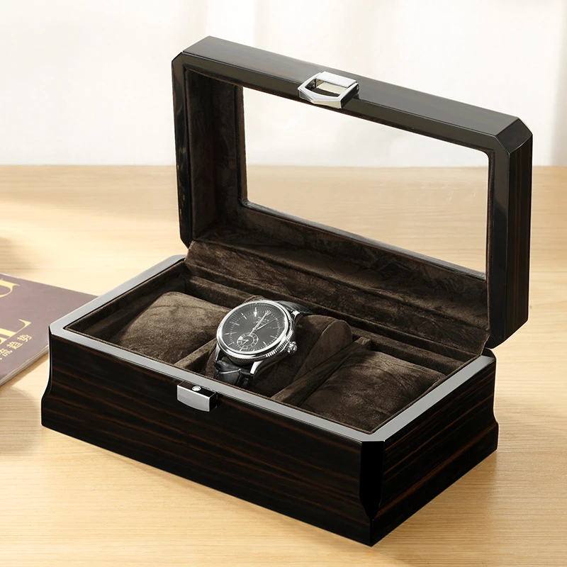 Wooden Display Box Package Case Double Layers Wooden Watch Box