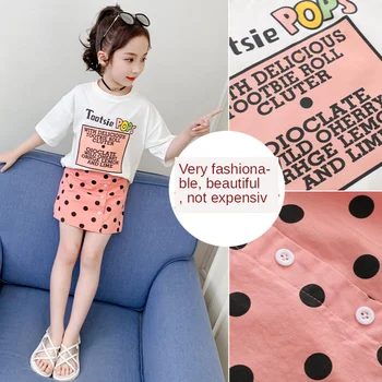 

For Girls Kids Clothes Summer 2020 Children's Foreign Style Medium Fashionable Two-piece Dress Children Boys Clothing Sets Set