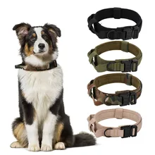 Military Tactical Dog Collar Adjustable Control Handle Duarable Dog Collar Walk Training For German Shepard Medium Large Dogs