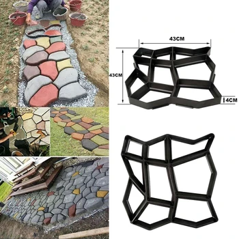 

Floor Building Path Maker Mould Country Stone Concrete Mold DIY Paving for Garden Lawn Walk Stepping Maker Durable Reusable