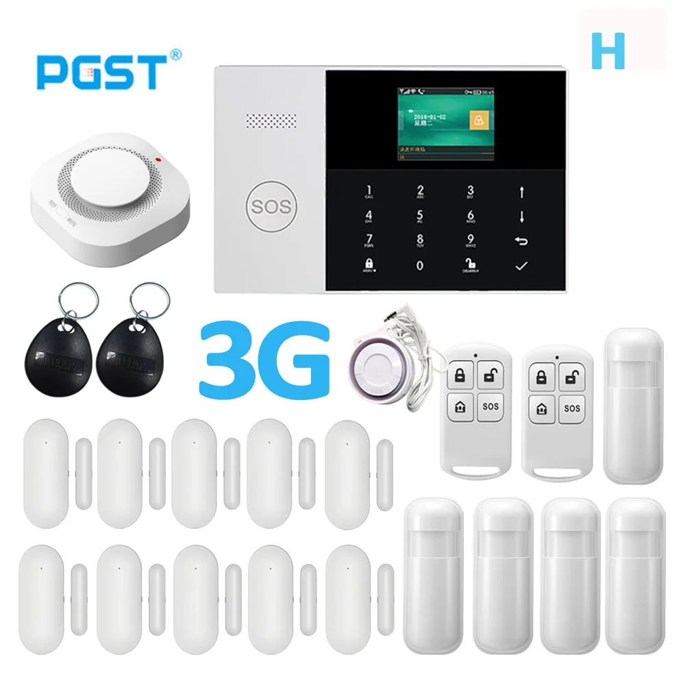 PGST 3g wifi GPRS беспроводная домашняя система охранной сигнализации и охранная домашняя сигнализация с Android ISO сигнализация для жилых помещений - Цвет: 3G set H