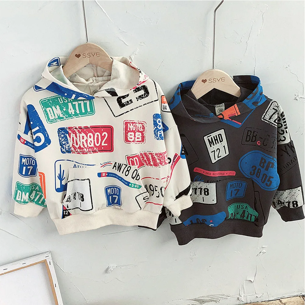 Amya Baby/Коллекция года; осенние толстовки для мальчиков; модная толстовка с буквенным принтом для маленьких девочек; детская одежда; толстовки унисекс для мальчиков и девочек