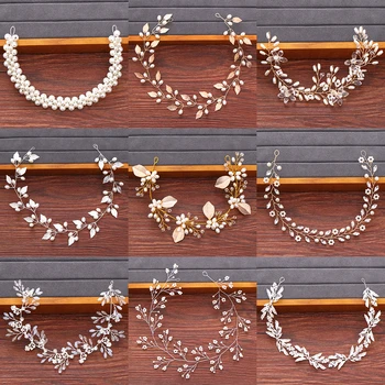 

Bridal Hair Accessories Wedding Headband Women Accessories Jewelry Flower Girls Headband Wedding Tiara Pearl Headband Headpiece
