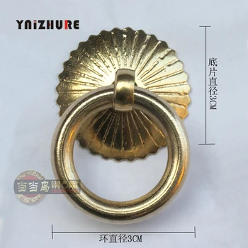 

30mm Tea Caddy Handles Antique Ming and Qing Furniture Copper Fittings Pure Copper Handle Arch Piece Classic Ring Diameter 3CM