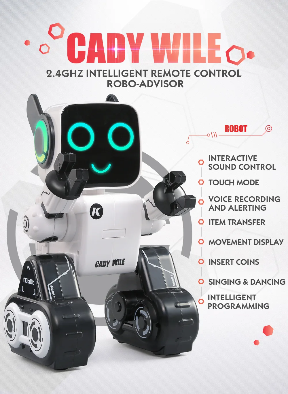 Интеллектуальный радиоуправляемый робот, голосовое управление, интерактивное Программирование действий, отправка подарка, раздвижной сенсорный зондирующий Поющий танцующий робот, игрушки