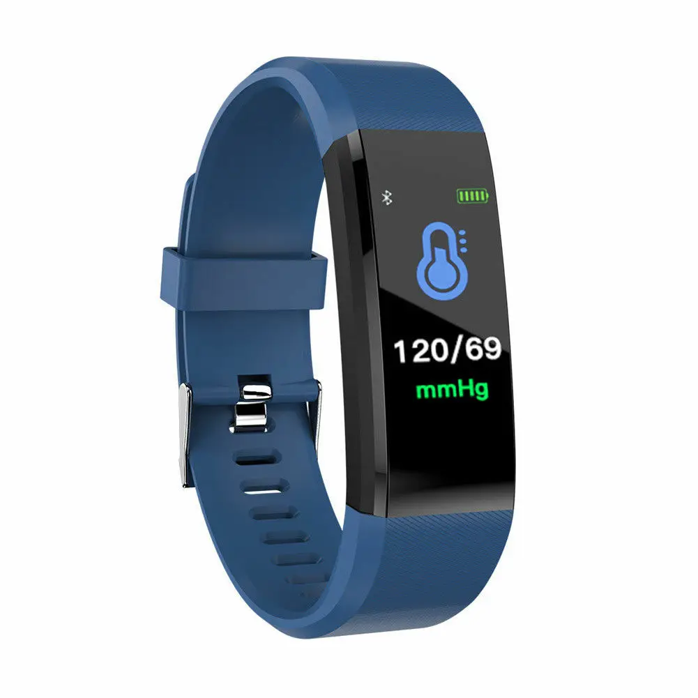 Браслет для здоровья пульсометр кровяное давление смарт-Браслет фитнес-трекер Smartband браслет для honor Band 3 fit bit Смарт-часы - Цвет: Синий