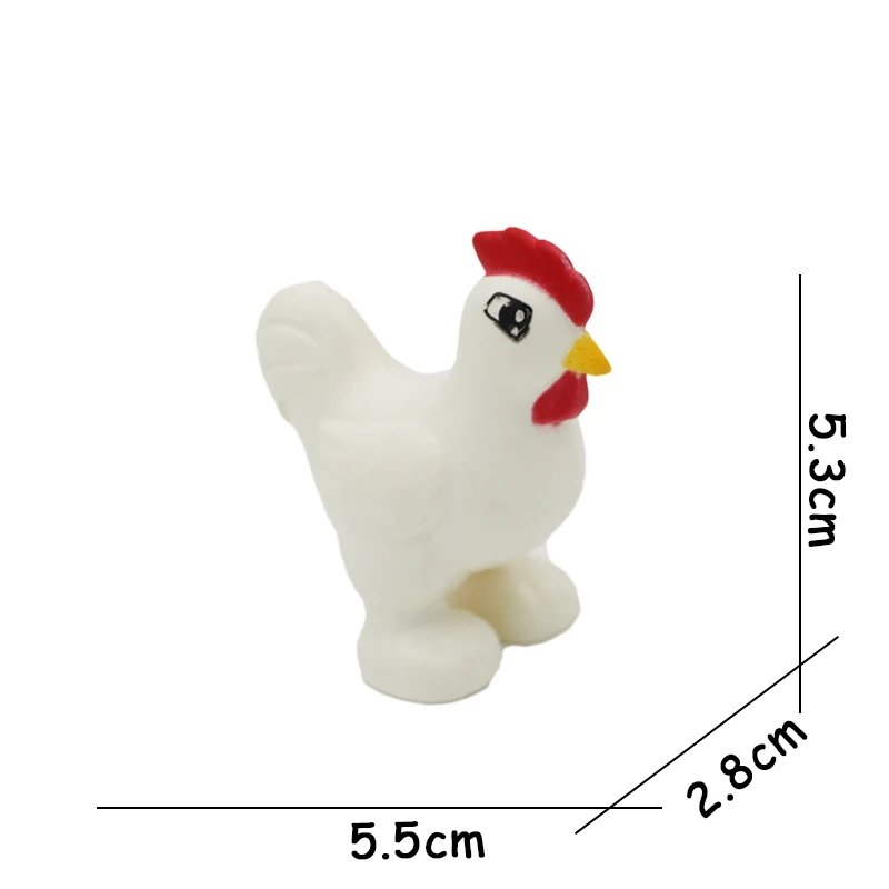 Big Size Building Blocks Animal Accessories Farm Figures Pig Rabbit Chicken Duck Dog Cat Bird horse Cow Sheep DIY Toys Gifts