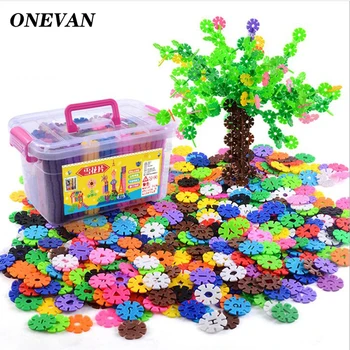 

Children's 3D Puzzle Kindergarten Baby Game Toy Plastic Snowflake Interconnecting Blocks Building & Construction Toys
