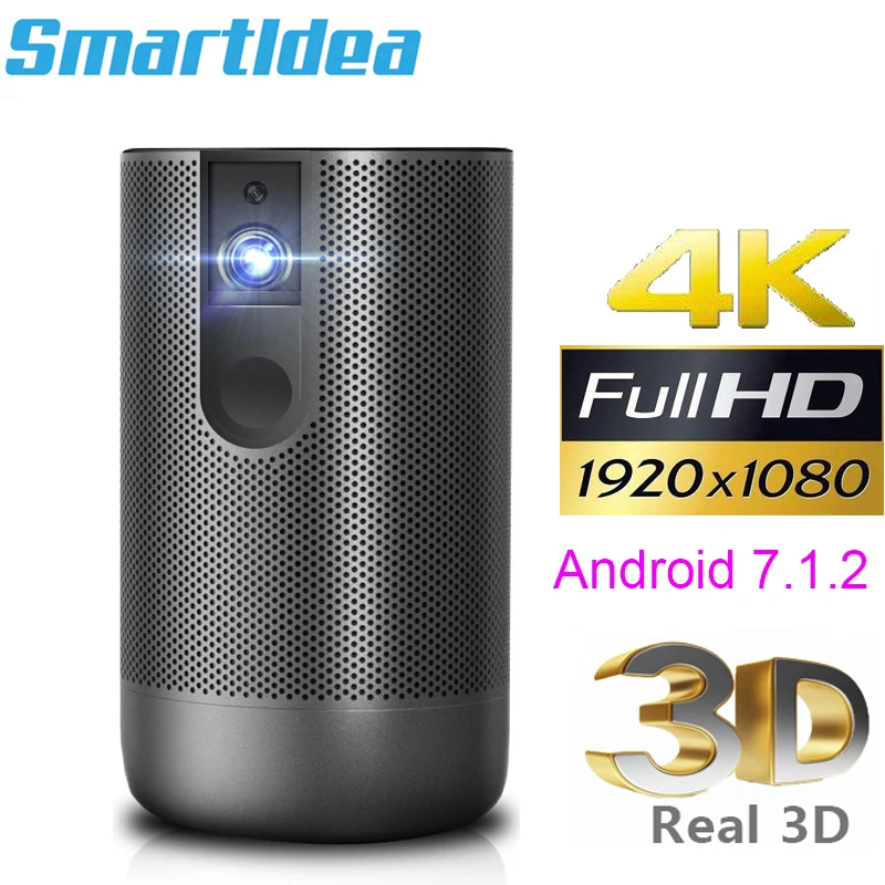 Smartldea D29 native1920x1080 Full HD Projector Android 7.0 (2G+16G) 5G wifi DLP Proyector support 4K 3D ZOOM video game Beamer