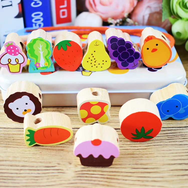 

Oceans Iron Box Fruit Animal Large Particles Building Blocks Traffic 10-30 Yuan Young CHILDREN'S Threading Stitching Needle Lead