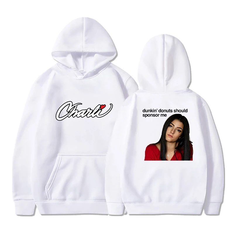 

Kpop Charli D'Amelio Harajuku Funny Print Oversized Hoodies Sweatshirt Autumn Winter Women Loose Long Sleeves Tops Plus Size 4XL