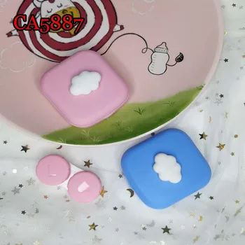 

Pocket Contact Lens Cases with Mirror Small Cloud Box Convenient Contact Lens Case Container For Outdoor CA5887