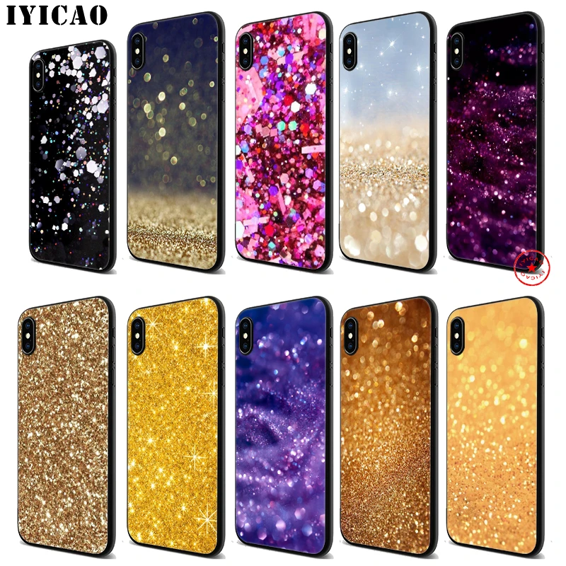 IYICAO Блестящий Мягкий Черный силиконовый чехол для iPhone 11 Pro Xr Xs Max X или 10 8 7 6 6S Plus 5 5S