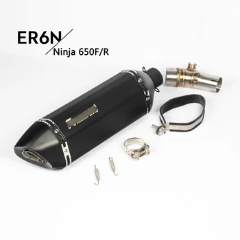 

Exhaust Set for 2012-2016 Kawasaki ER6N Ninja 650F/R EX650F Motorcycle Mid 51 mm Exhaust Muffler Pipe with Removable DB Killer