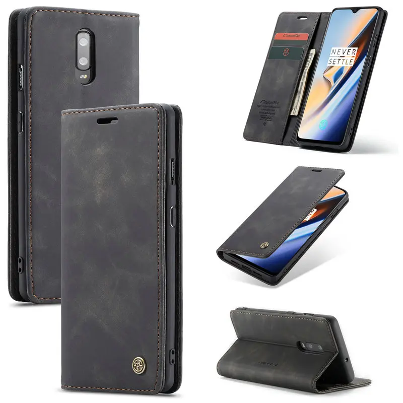 Manderm винтажный деловой кожаный чехол с магнитной застежкой для One Plus 7 Pro, чехол-кошелек с отделениями для карт, дизайнерская сумка для телефона Oneplus 7