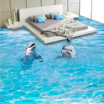 

[Self-Adhesive] 3D Dolphin 2366 Floor Wallpaper Mural Wall Print Decal Wall Murals