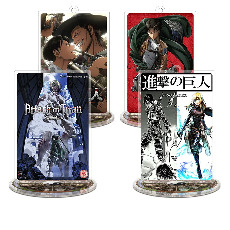 

Height 9cm Attack on Titan Anime Action Figure Toy Acrylic Keychain Decorative Ornaments