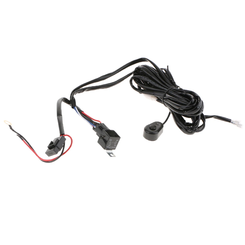 LED Light Bar Wiring Harness Kit 40A Heavy Duty 12V On-off Switch Power Relay Fuse LED Work Light Bar