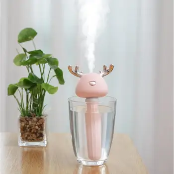 

40ml/h Deer Antler Ultrasonic Air Humidifier USB Essential Oil Diffuser for Home Car USB Fogger Mist Maker Face Skin Care