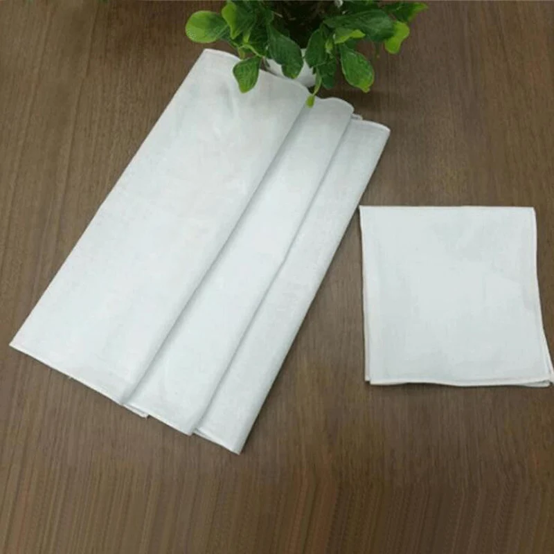 

600pcs White Hankie Women Handkerchiefs 100% Cotton Square Super Soft Washable Hanky Chest Towel Pocket 29 x 29cm