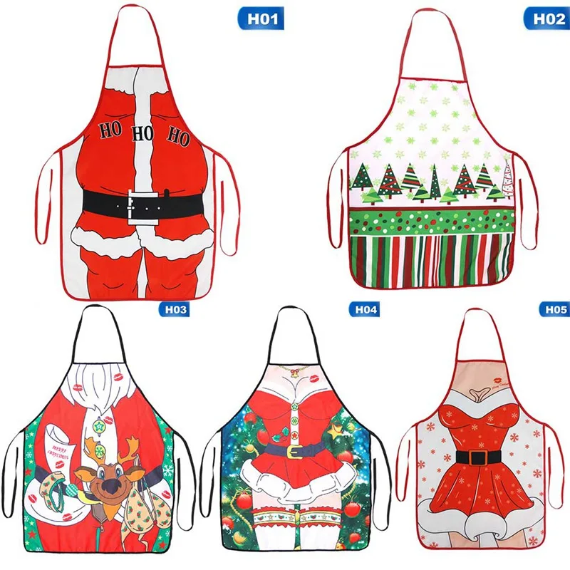 Christmas Kitchen Aprons For Woman Xmas Decoration Aprons For Adults Women Men Dinner Party Cooking Apron Baking Accessories