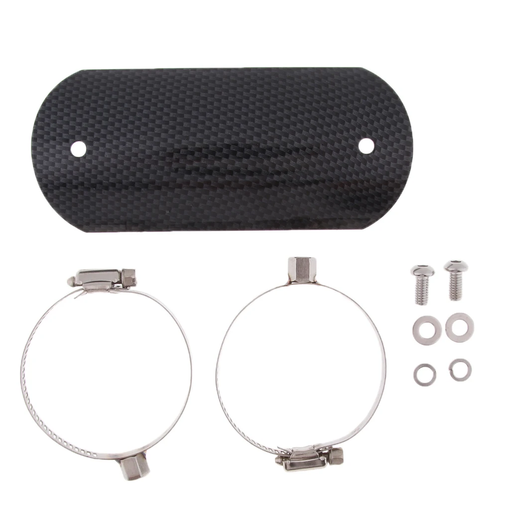 

Universal Motorcycle Exhaust Muffler Pipe Heat Shield Heel Guard Flame Heat Protection - 5.5 inch 140mm (Black)