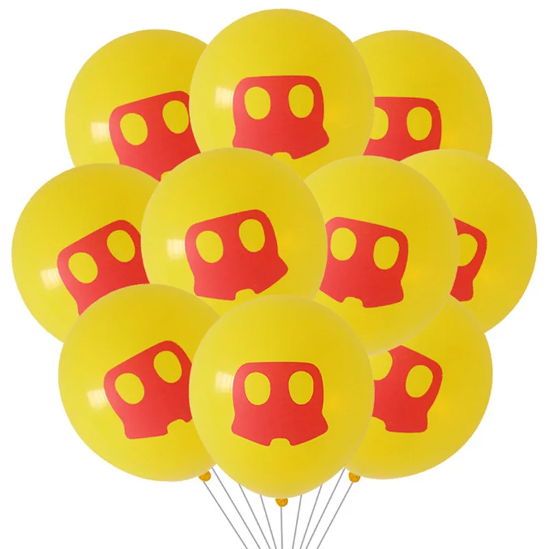 10 шт. латексные шары Микки и Минни Маус для взрослых и малышей для вечеринки на день рождения, декоративные детские игрушки, надувные воздушные шары - Цвет: Цвет: желтый