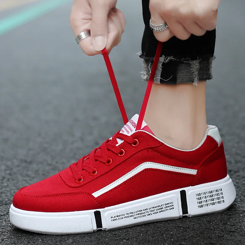 

Douyin Canvas Shoes BOY'S Thick Bottomed Anti-slip Breathable Sport Sneakers Trend Versatile Harajuku-Style Campus White Shoes