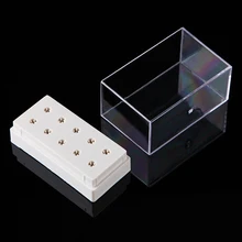 Шлифовальная головка для ногтей, пустая коробка для хранения, прозрачная шлифовальная машина, ручка, Полировочная головка, коробка для хранения, 10 отверстий, витрина