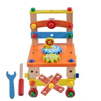 

Kids Wooden Multifunctional Assembling Chair Toys Colorful Intelligent Puzzle Toys for Children Learning Educational Wooden Toy