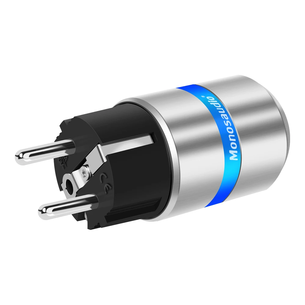 

Monosaudio E106R/F106R 99.998% Pure Copper Rhodium Plated Schuko EU Power Plug European Male connector+IEC Female Connector Plug