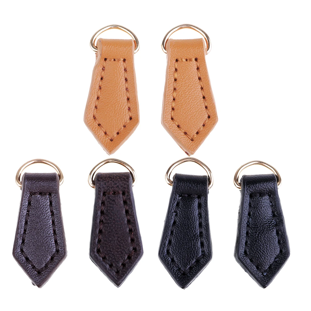 2Pcs Leather Zipper Pull For Boot/Jacket/Bag/Purse Replacement and Production
