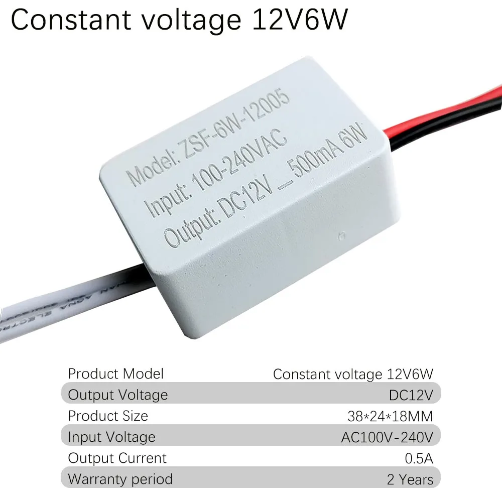 AC220V to DC12V LED Driver Constant Current Constant Voltage 6W Fan Power Supply 500mA Low Voltage For Cabinet Lamp
