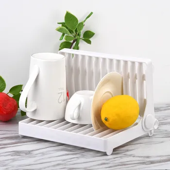 

Dish Rack Kitchen Dish Rack Storage Drain Rack Cutlery Rack Plastic Products Foldable Storage Rack #Zer