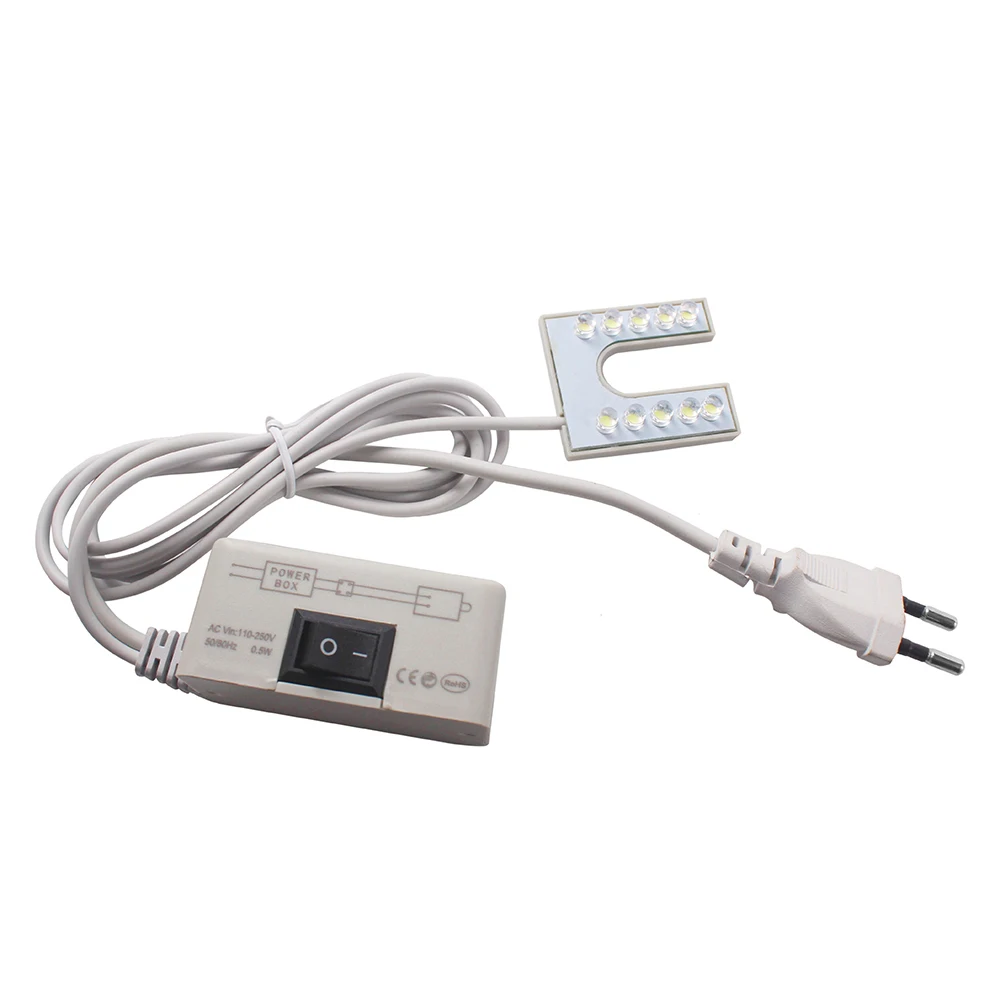LED Sewing Machine Lamp 10 LEDs 110-265V EU/US Plug With Magnets Mount sewing machine lighting lamp,sewing machine light,led work light
