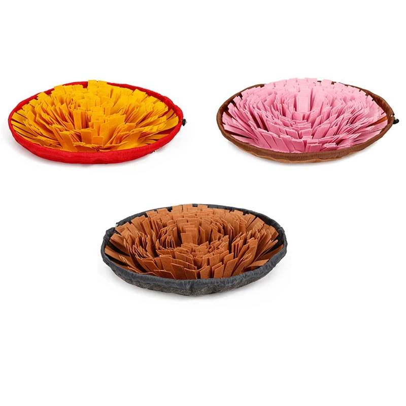 Dog Round Sniffing Training Mat Dog Washable Puzzle Training Blanket Pet Nasal Congestion Training Mat