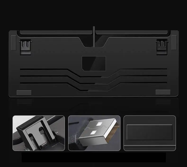 Новая металлическая панель MK1 87 ключ USB Проводная мультимедийная Механическая игровая клавиатура с подсветкой ноутбук настольная клавиатура синяя ось