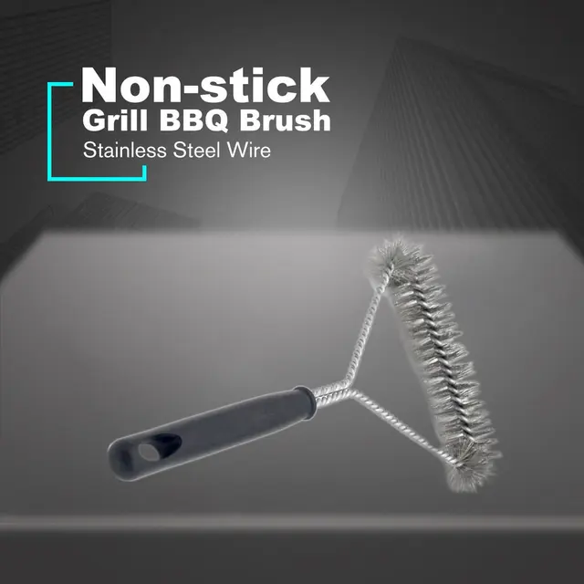 11 Hüvelykes Grill -Készlet Tisztító Kefe Rozsdamentes Acél Főző Szerszámok Barbecue Modulok Konyhai Kiegészítők Kefék - Image 4