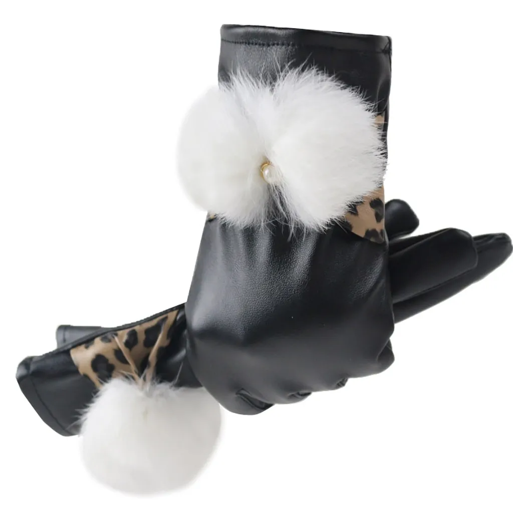 Модные зимние перчатки, женские водонепроницаемые зимние кожаные перчатки, Нескользящие манжеты, мягкие льняные перчатки Luvas de mulher L58