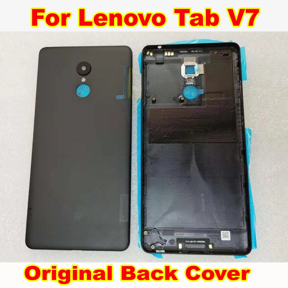 레노버 탭 V7 PB 6505M 6.95 "후면 케이스 패널 뚜껑 카메라 유리 렌즈 용 오리지널 베스트 백 배터리 커버 하우징