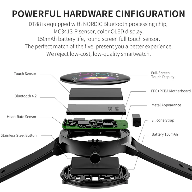 DT88 Smart watch Men IPS Sport Passometer Bracelet Heart Rate Blood Pressure Oxygen IP68 Waterproof smartwatch For Android IOS DT88 Smart watch Men IPS Sport Passometer Bracelet Heart Rate Blood Pressure Oxygen IP68 Waterproof smartwatch For Android IOS