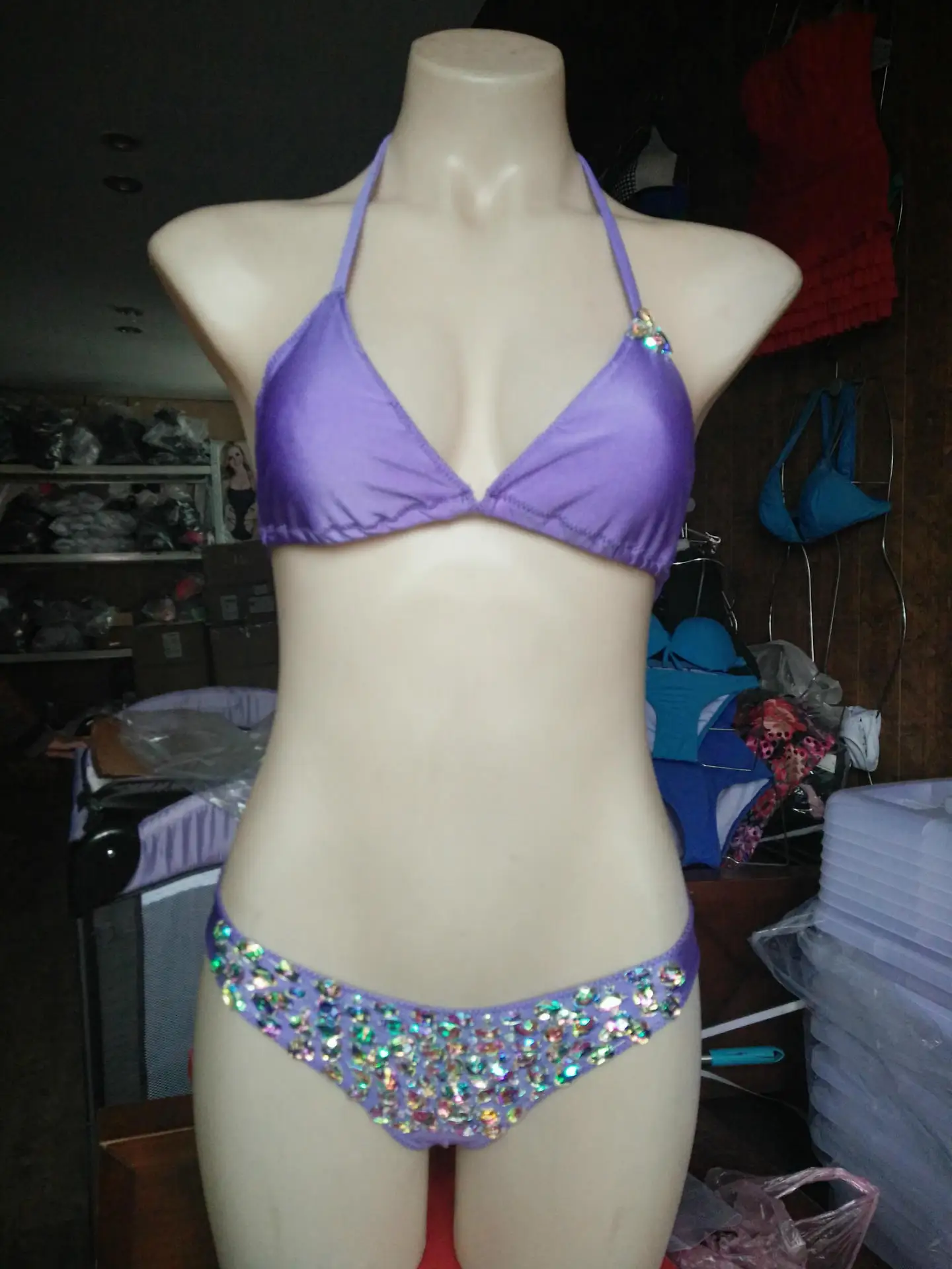 

2018 CRYSTAL Bikini Handmade Seam Drill-Double-Sided Bathing Suit Bikini