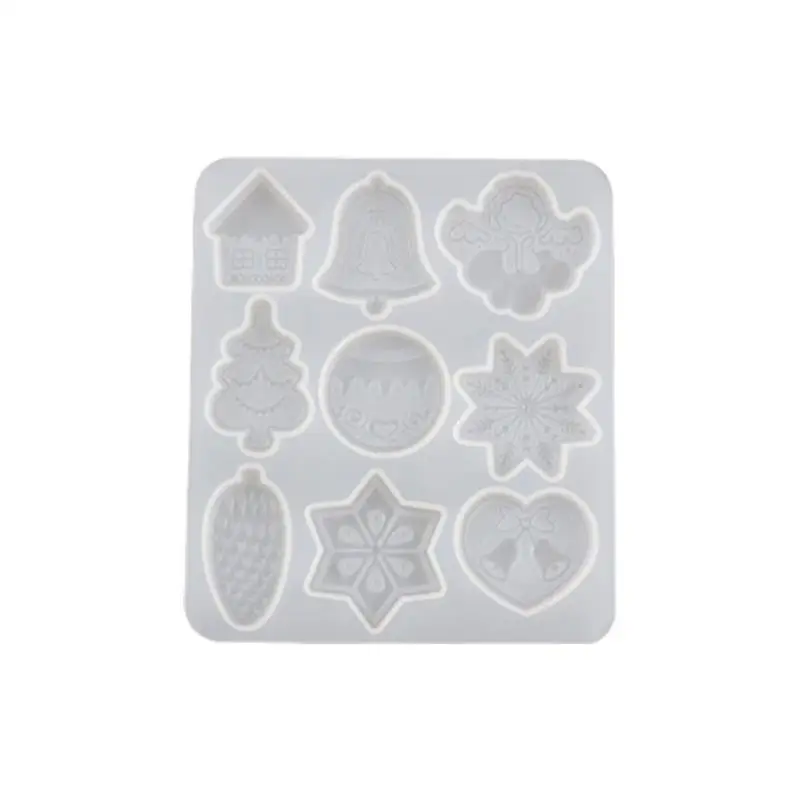 

Christmas DIY Silicone Transparent Mold Christmas Tree Snowflake Shape Pendant Keychain Jewelry Mold Set