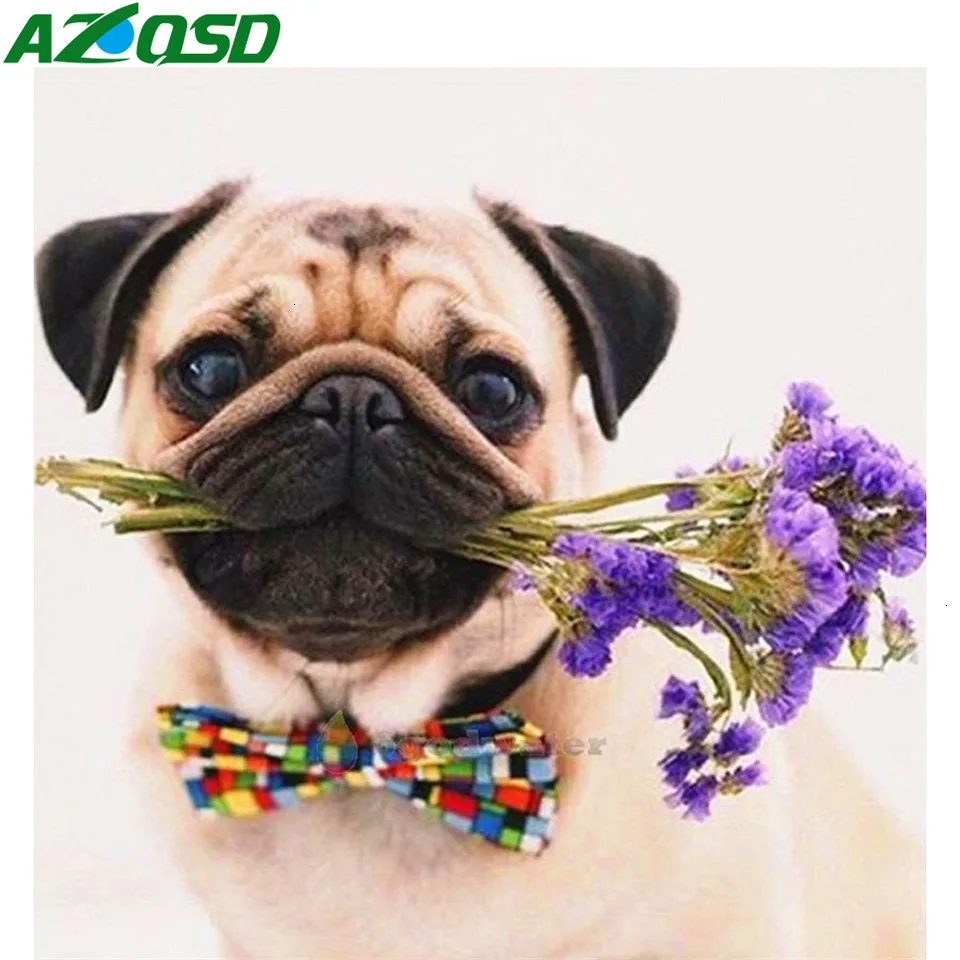 AZQSD полная площадь Алмазная вышивка собаки животные рукоделие декор для дома Полный Алмазный мозаика детская 5D DIY