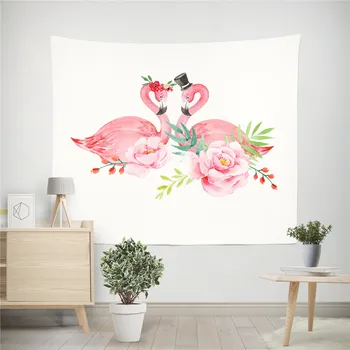 

Living Room Unicorn Tapestries Wall Hanging Cloth Bedroon Pink Flamingo Tapestry Beach Towel Home Decoration Photo Background