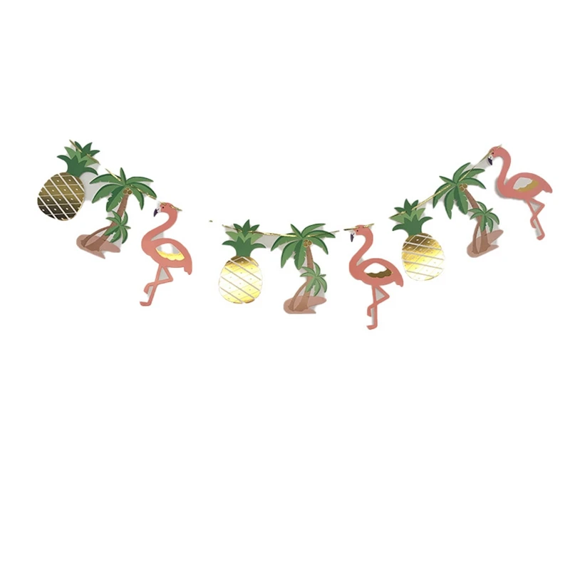 

Good Flamingo And Pineapple Banner Bunting Summer Party Birthday Photo Prop Tropical Party Hawaiian Bundles Decor