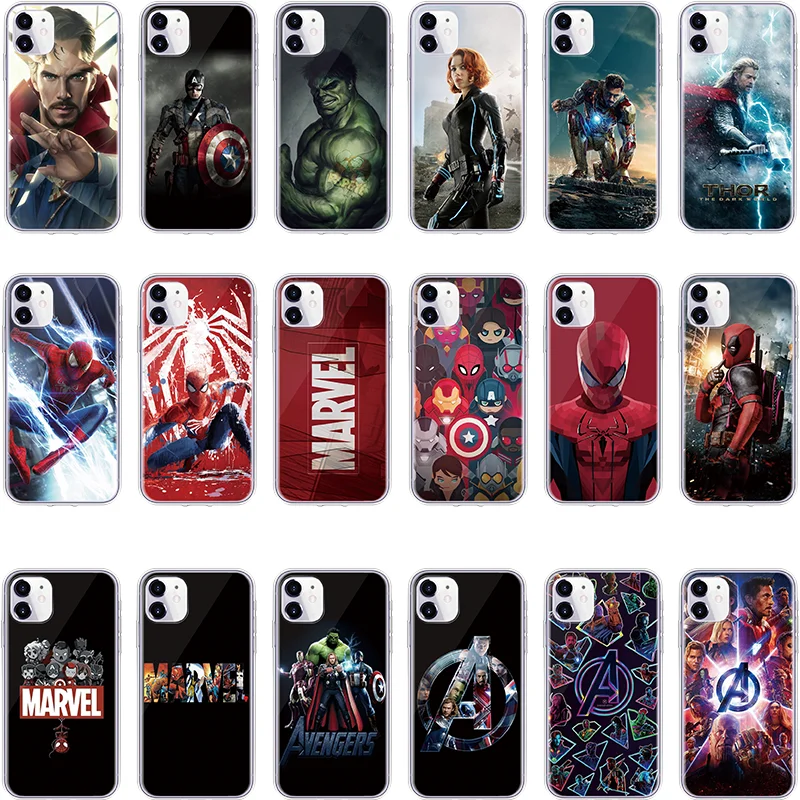 

Marvel Superhero The Avengers Soft TPU fundas For iPhone 5 5S SE 6S 7Plus 8 Plus X XS XR XS Max Coque For iPhone 11 Pro MAX Case