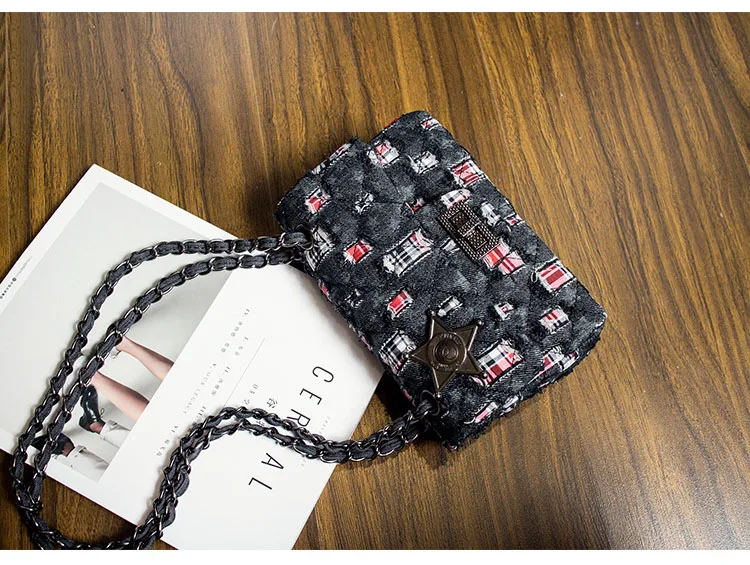 2019 Luxury Star Patchwork Denim Handbags Women Bags Designer Brand Flap Chain Crossbody Bag Female Quilted Jeans Shoulder Bags (4)
