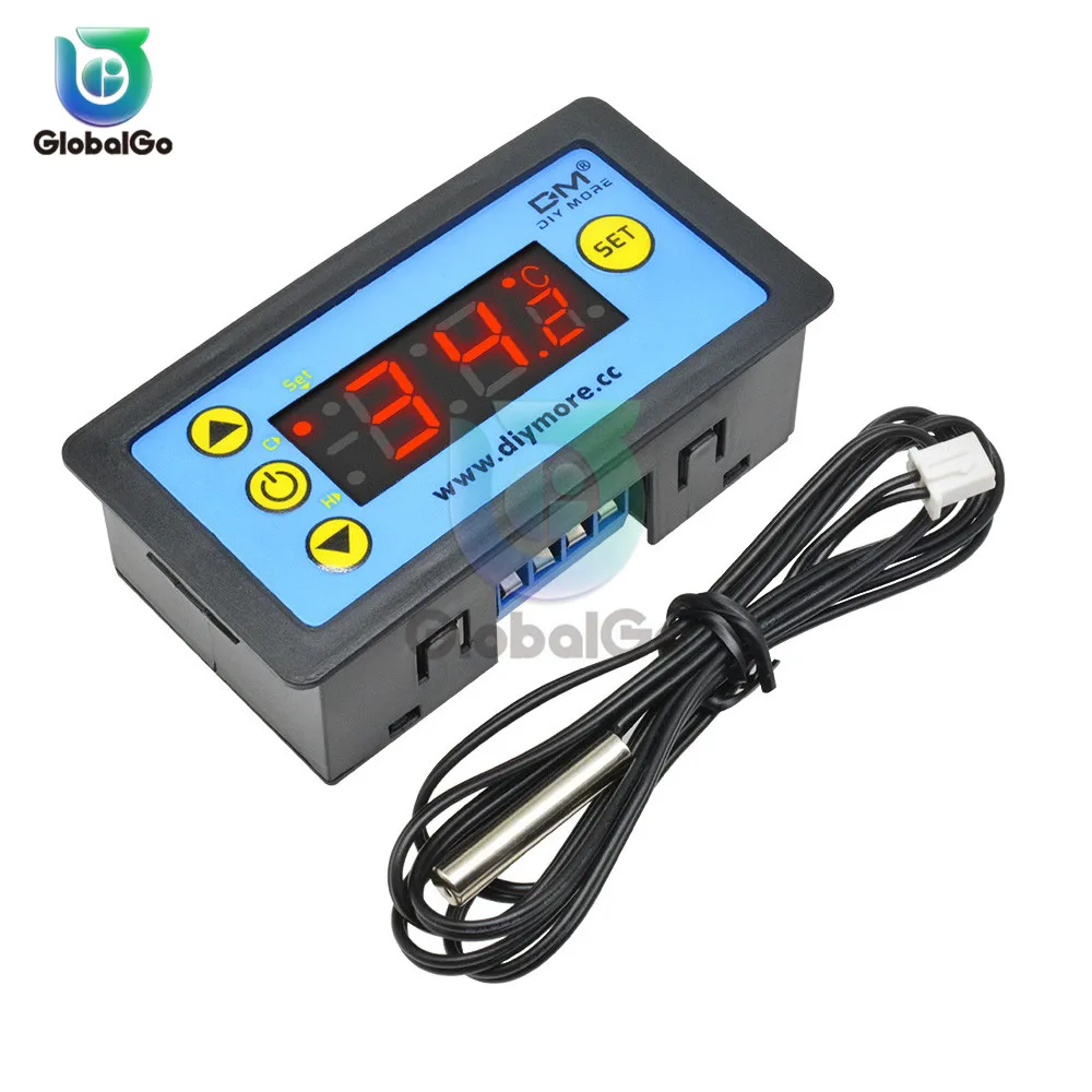 B672 12V/24V/220V LED Temperature Controller Switch Regulator 10A Thermostat Kit 
